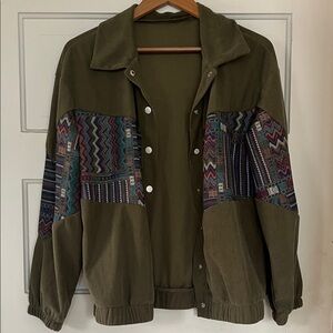 SHEIN Olive Corduroy Jacket